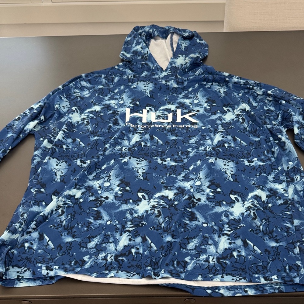 Huk Ocean Blue Patterned Hoodie